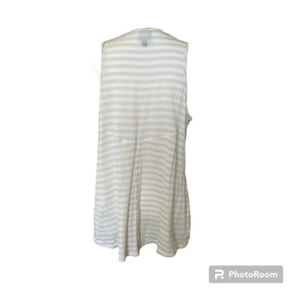 Cabi Tank Top Large Beige Tan Comeback Style 5762.Neutral Stripes Sleeveless - Picture 3 of 7